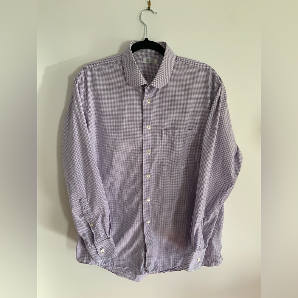 Barneys New York Lavender Checkered Shirt